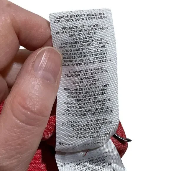 GYMSHARK Red Flat Front Flex High Waisted Activewear Leggings Women’s Size M - Picture 9 of 9